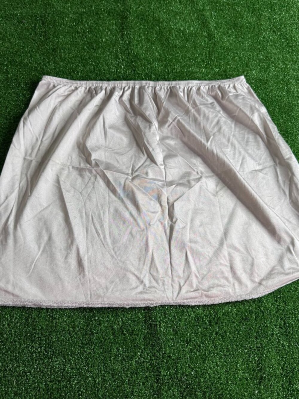 Vintage Vanity Fair Light Purple Nylon Tricot Lace Trim Half Slip Underskirt L